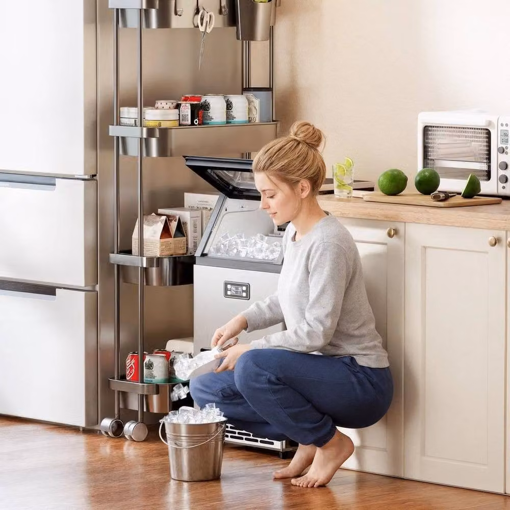 PAWNORA Freestanding Ice Machine in Grey with Digital Display and Timer – 6