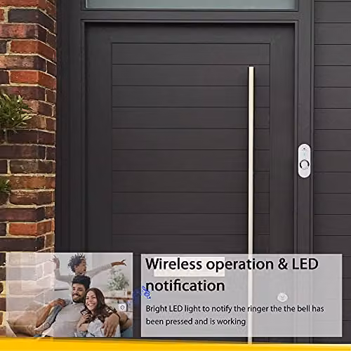 Switched On Products Wireless Plug-in Doorbell Kit with White Chime and Audio-Visual Notifications – 3