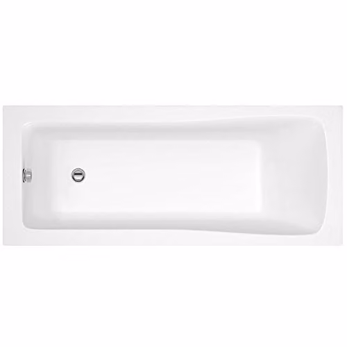Hudson Reed BMON008 Classic Modern Rectangular Single Ended Acrylic Shower Bath, White, W/D/H: 170 x 70 x 40 cm – 1