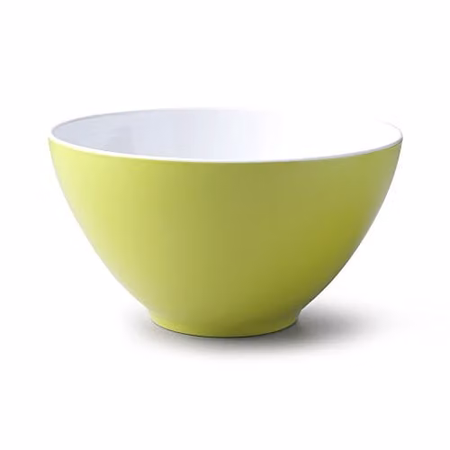 Zeal Melamine Salad Bowl in Green and White, Diameter: 26 cm