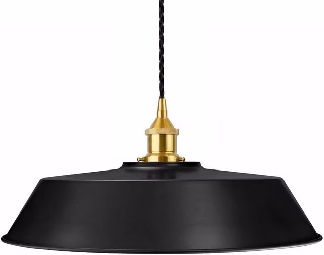 SE Home Chancery Large Dome Pendant Light in Matt Black and Polished Brass