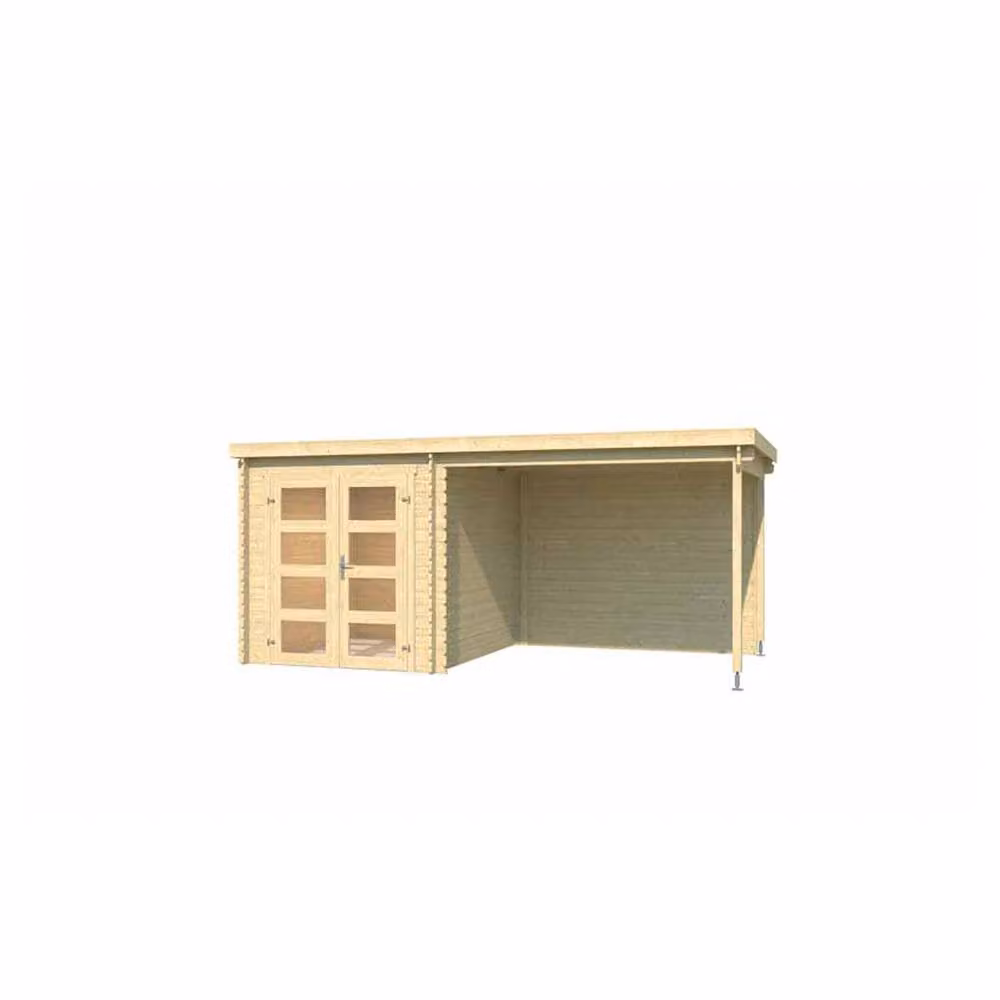 Lasita Maja Ltd Long Beach Log Cabin Garden Room and Home Office in Beige, W: 254.9 cm, D: 492.2 cm, H: 216.6 cm – 2