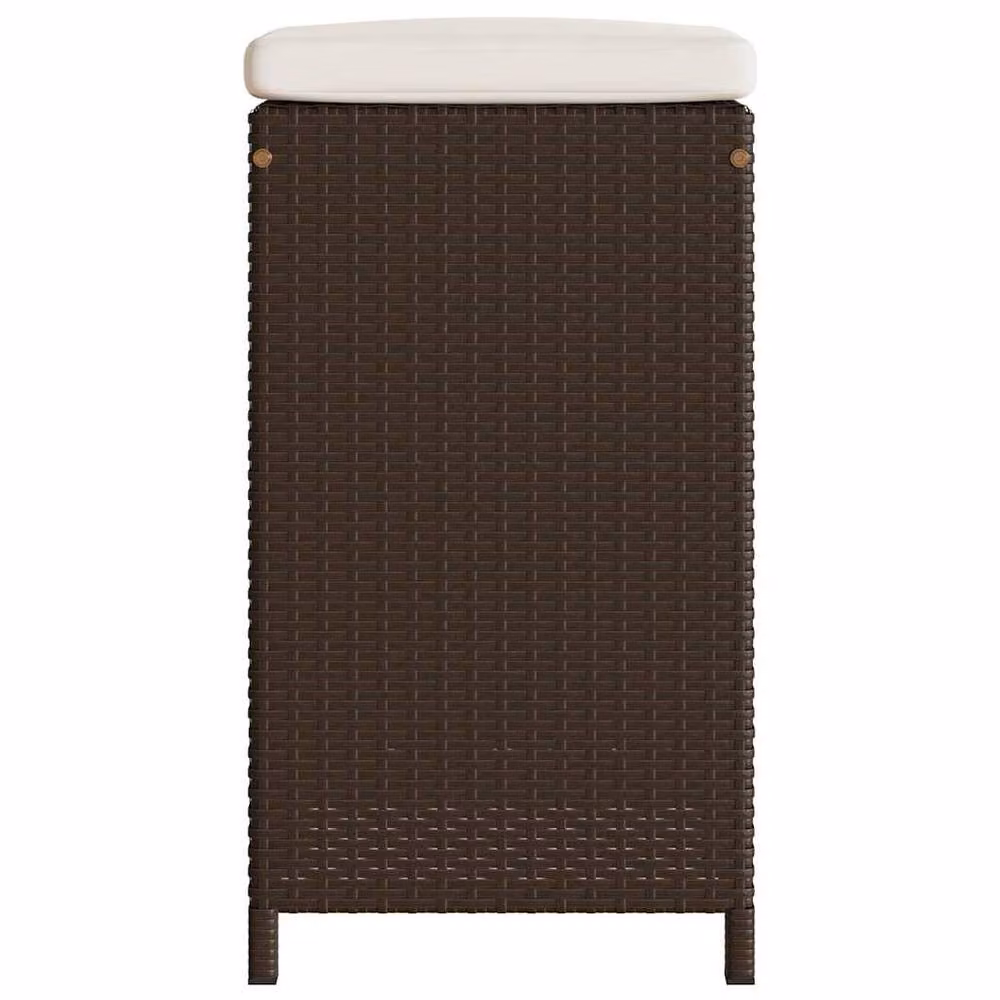 Berkfield Home Beautiful Garden Bar Stools with Cushions, 6 Piece Set in Brown Poly Rattan and Metal – 5