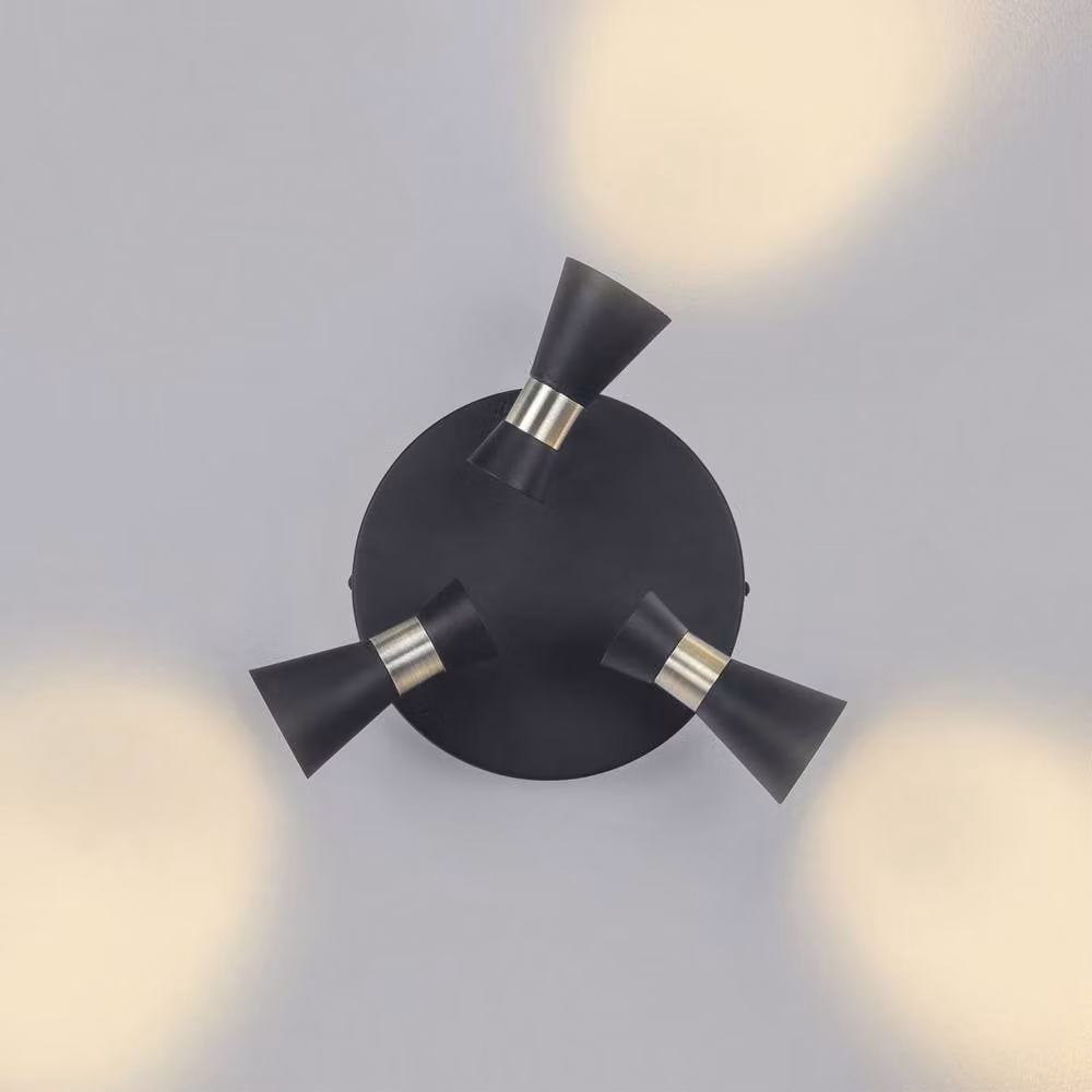 Netlighting Eufo Ceiling Spotlight Clusters in Black and Gold/Brass, 24W, GU10 – 2