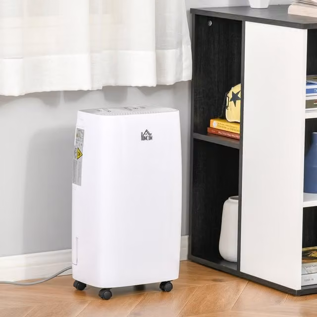 HOMCOM 12L Day Dehumidifier with 24H Timer and 2 Speed Modes, White