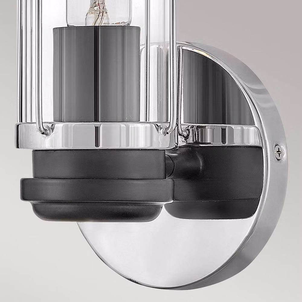 Netlighting Masthead Single Light Outdoor Wall Light in Polished Chrome and Black, IP44 Rated – 3