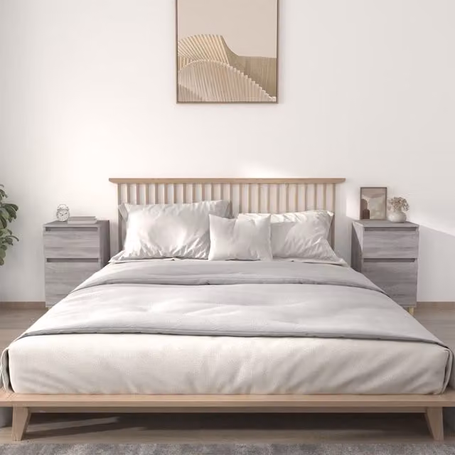 Berkfield Home Set of 2 Grey Sonoma Bedside Cabinets, W/D/H: 40 x 35 x 70 cm – 1