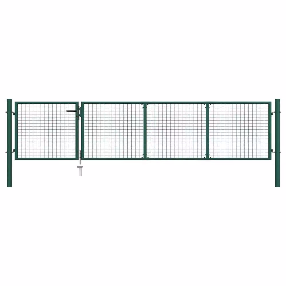 Berkfield Home Durable Steel Garden Gate, Green, W: 350 cm, H: 75 cm – 2
