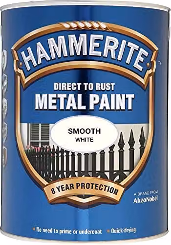 Hammerite Smooth Metal Paint, White, 2.5 l