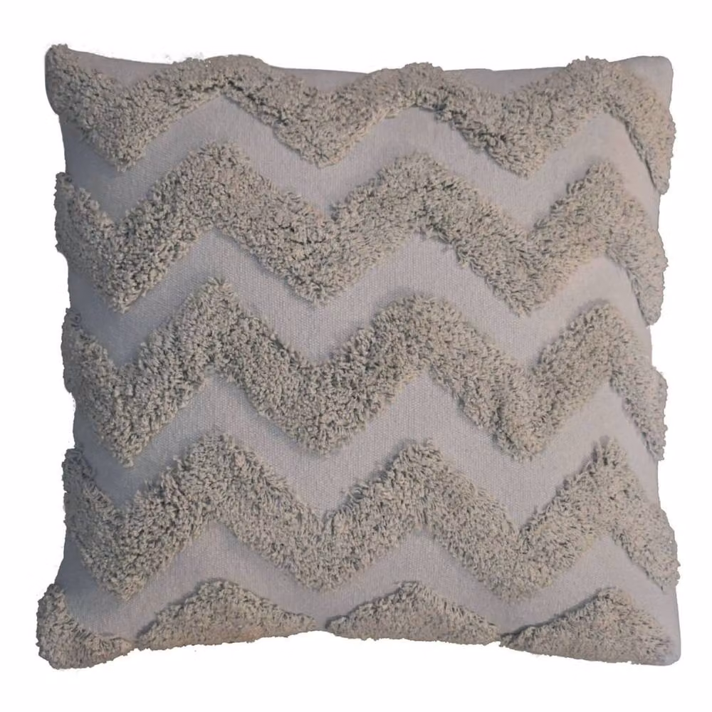 Wyld Haus Set of 2 Nopparat Grey Zig Zag Square Polyester Cushions, W/D/H: 45 x 45 x 45 cm – 2
