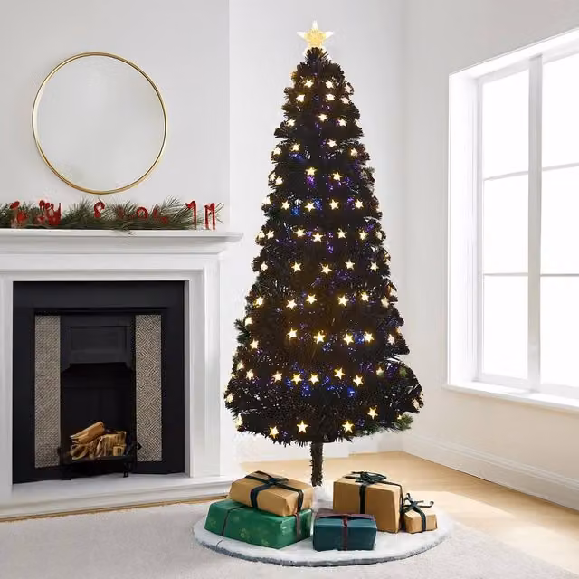 Home Republic Artificial Green Christmas Tree with Warm LED Lights, W/D/H: 60 x 60 x 80 cm