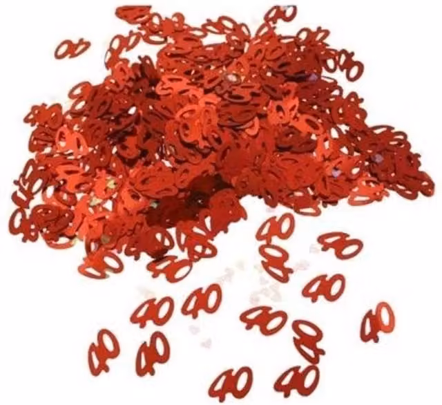 KDMD Red Metallic Table Confetti 12 Pack