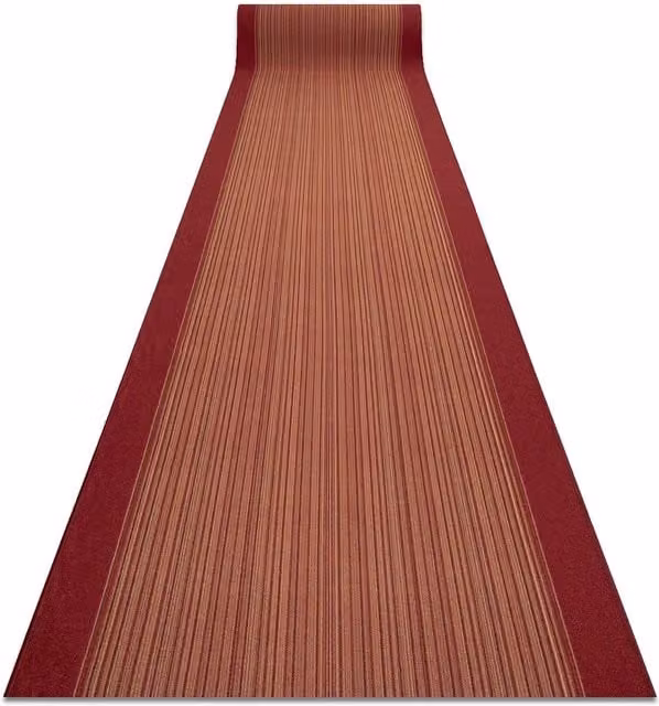 RugsX Carnaby Anti-Slip Striped Runner in Orange, W/L: 80 x 450 cm