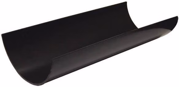 FloPlast Black Half Round PVC Guttering, 112mm x 4m