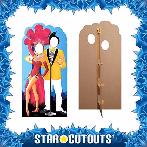 Star Cutouts SC597 Vegas Couple Stand-In Cardboard Cutout, Multicolour Casino Theme Party Photo Prop – 3