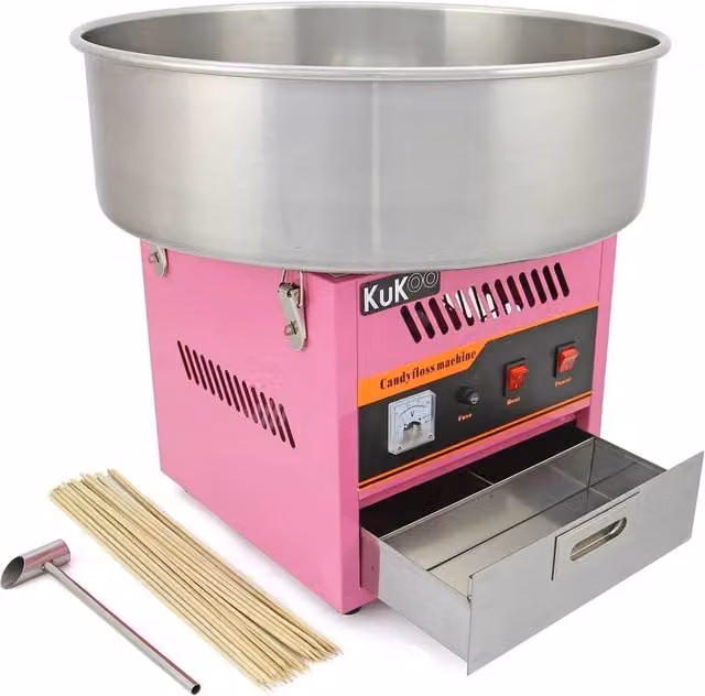 KuKoo Candy Floss Machine in Pink with 500 Sticks