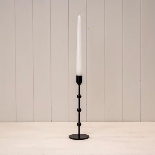 Gift Company Large Black Metal Single Taper Candlestick – 1