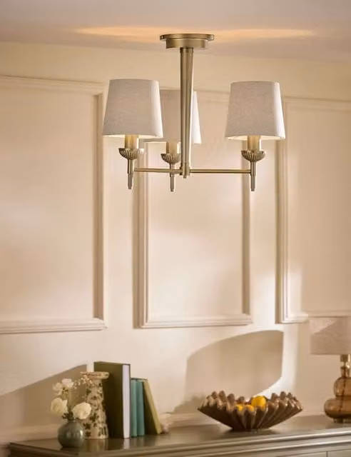 Laura Ashley Sullivan Multi Ceiling Light in Gold and White
