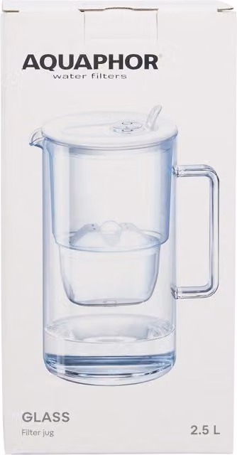 Aquaphor Glass Water Filter Jug, White, 2.5 l