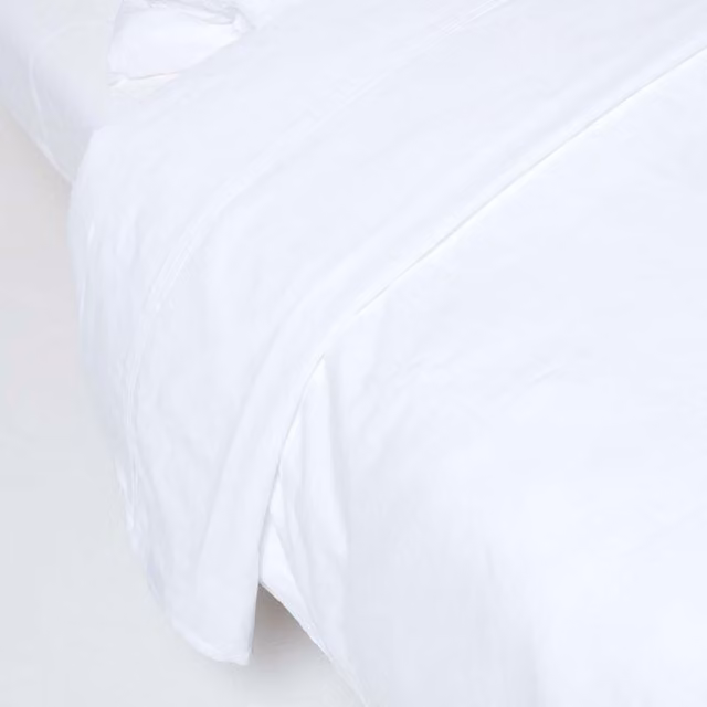 Homescapes White Linen and Cotton Flat Sheet, W: 180 cm x D: 200 cm
