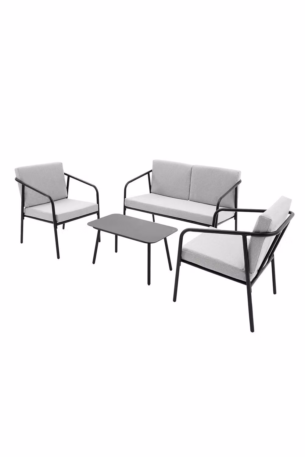 More4Homes Malibu 4 Seater Outdoor Corner Garden Sofa Set with Glass Table in Grey – 2