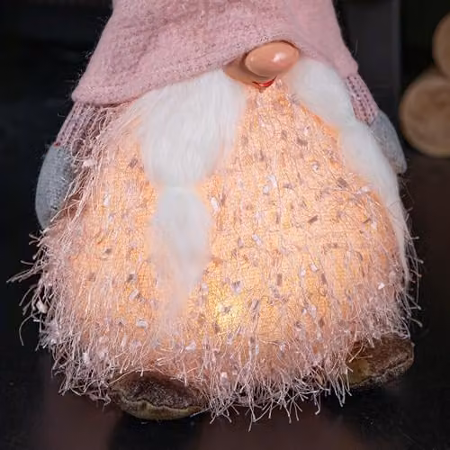 Samuel ALEXANDER 30cm Christmas Female Gonk with LED Light in Pink Hat – 3