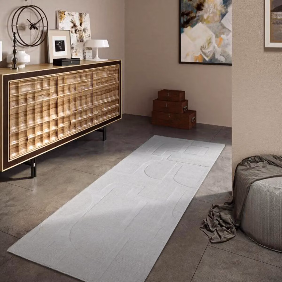 Villeroy & Boch Alexis Wool Rug in White with Geometric Design, W: 190 cm, D: 280 cm – 3