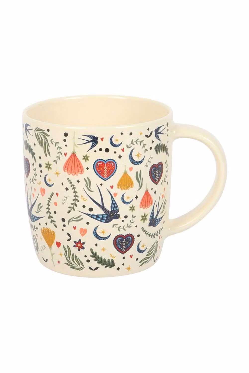 KDMD Midnight Bloom Floral Ceramic Mug, 350ml, Beige and Multicolour – 2
