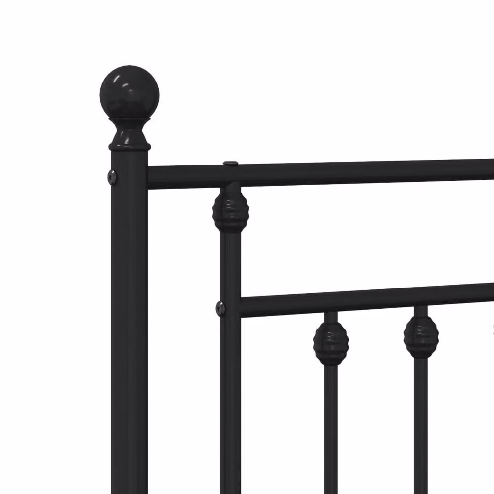 Berkfield Home Classic Metal Headboard in Black, 120 cm – 4