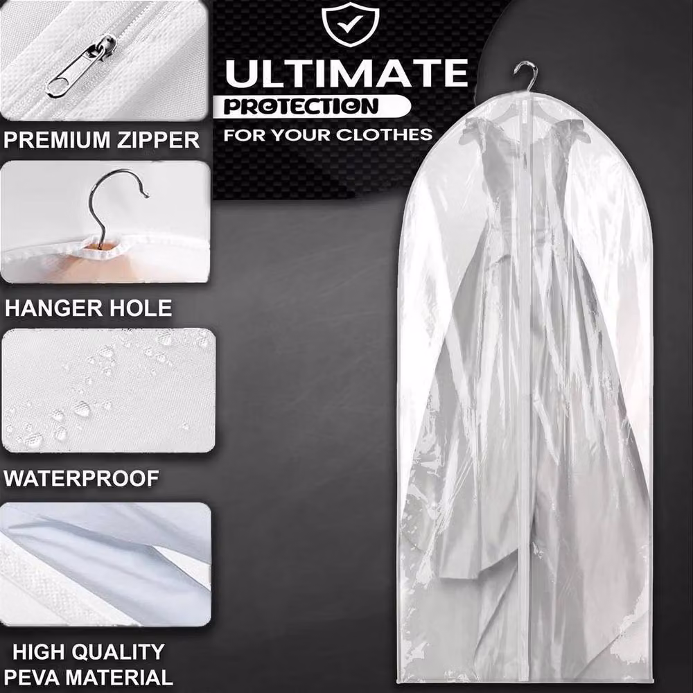 PAWNORA 2-Pack Transparent Long Dress Bags and Suit Covers, 152.4 cm – 5
