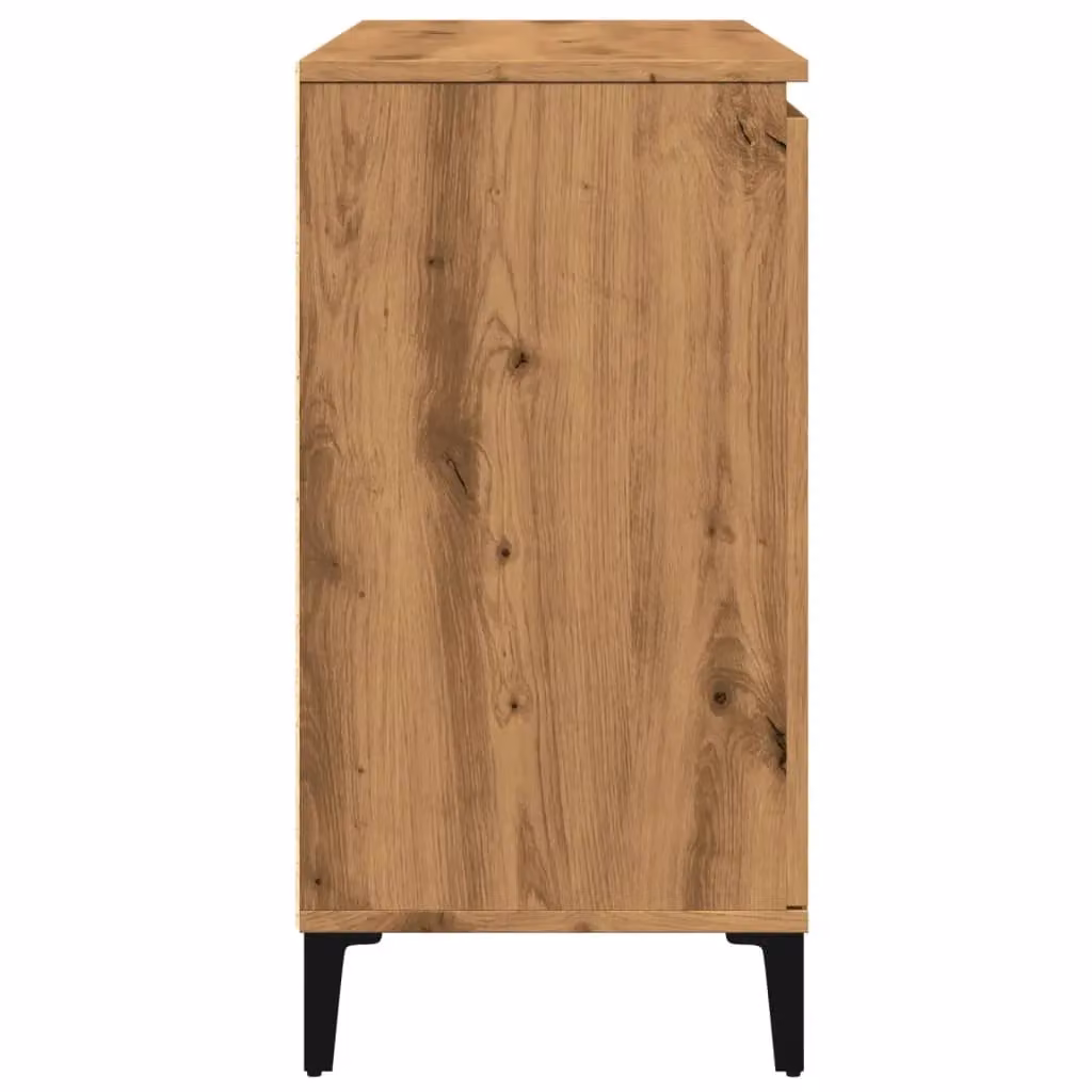 Berkfield Home Artisan Oak Sideboard in Brown, W/D/H: 102 x 35 x 70 cm – 3
