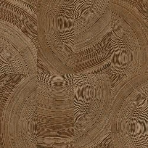Grandeco Cambara Stacked Log Wood Block Textured Wallpaper, Brown Rustic Geometric Design
