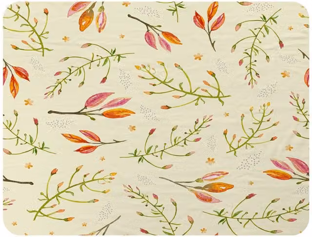 Benjamin Tate Design Green Branches Floral Fleece Blanket in Green, Sand and Multicolour, W/D/H: 120 x 150 cm – 2