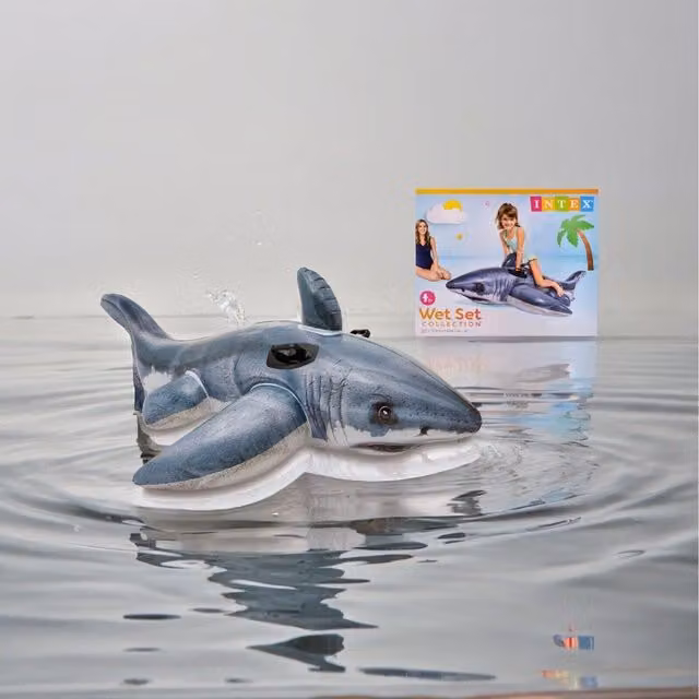Intex Inflatable Shark Ride On Pool Toy in Grey