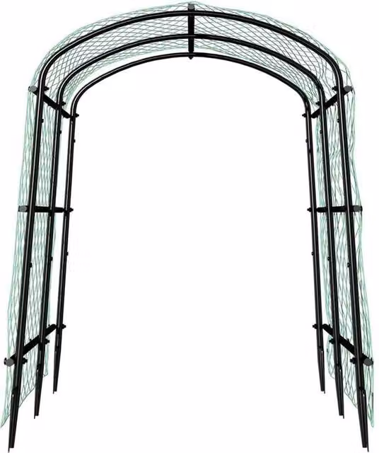 FLAVORA Metal Garden Arch Trellis Support in Black, H 160 cm x W 105 cm x D 105 cm