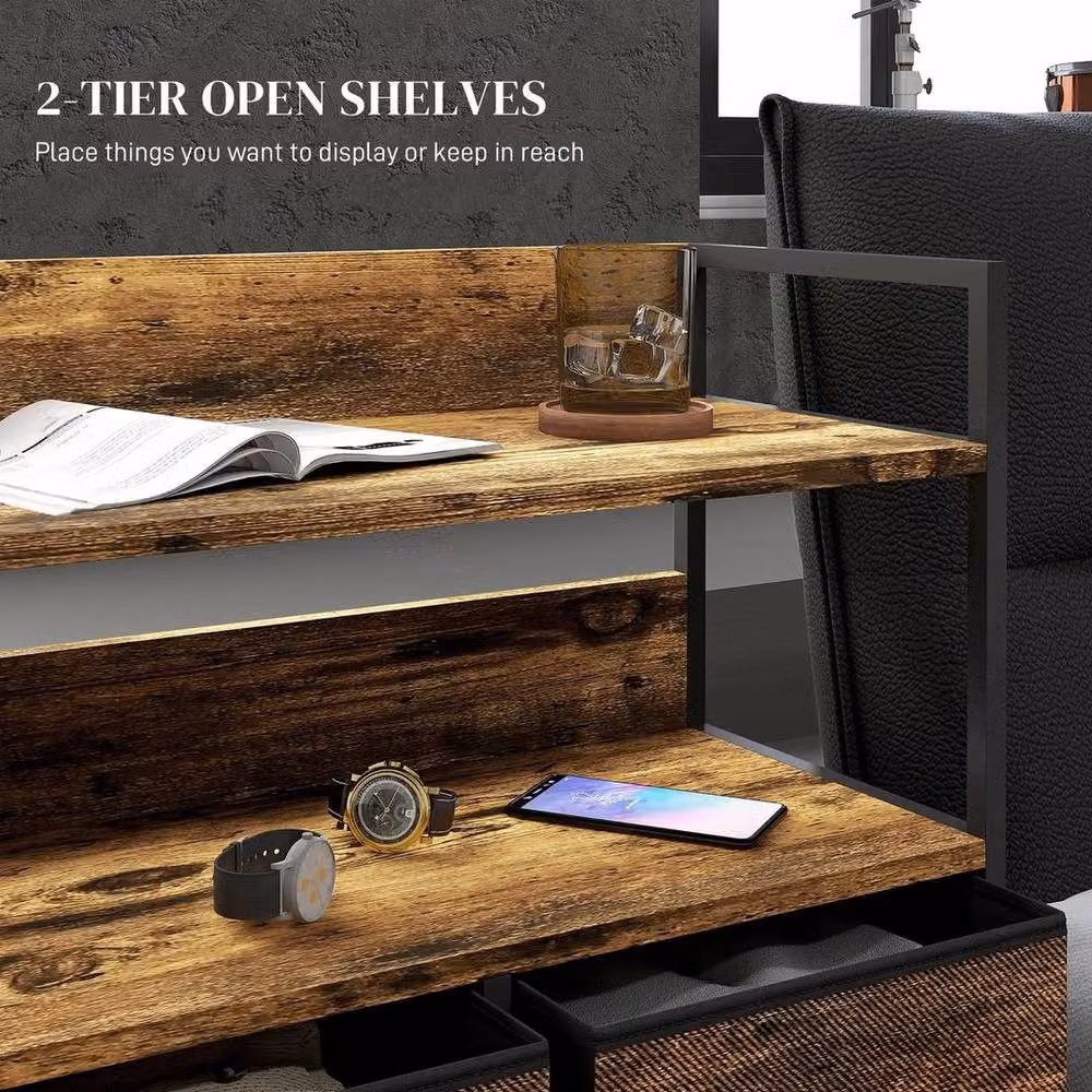 FORGEVIO 5 Drawer Bedroom Chest of Drawers in Brown and Black – 4