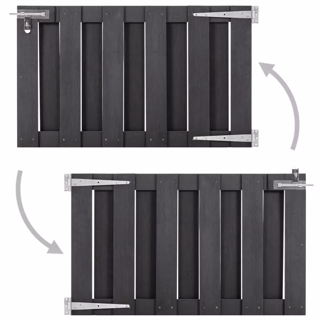 Berkfield WPC Garden Gate, Grey, W: 100 cm, H: 60 cm – 2
