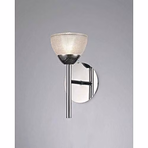 Netlighting Avalon 1 Light G9 Wall Lamp in Polished Chrome with Transparent Grey Glass – 2