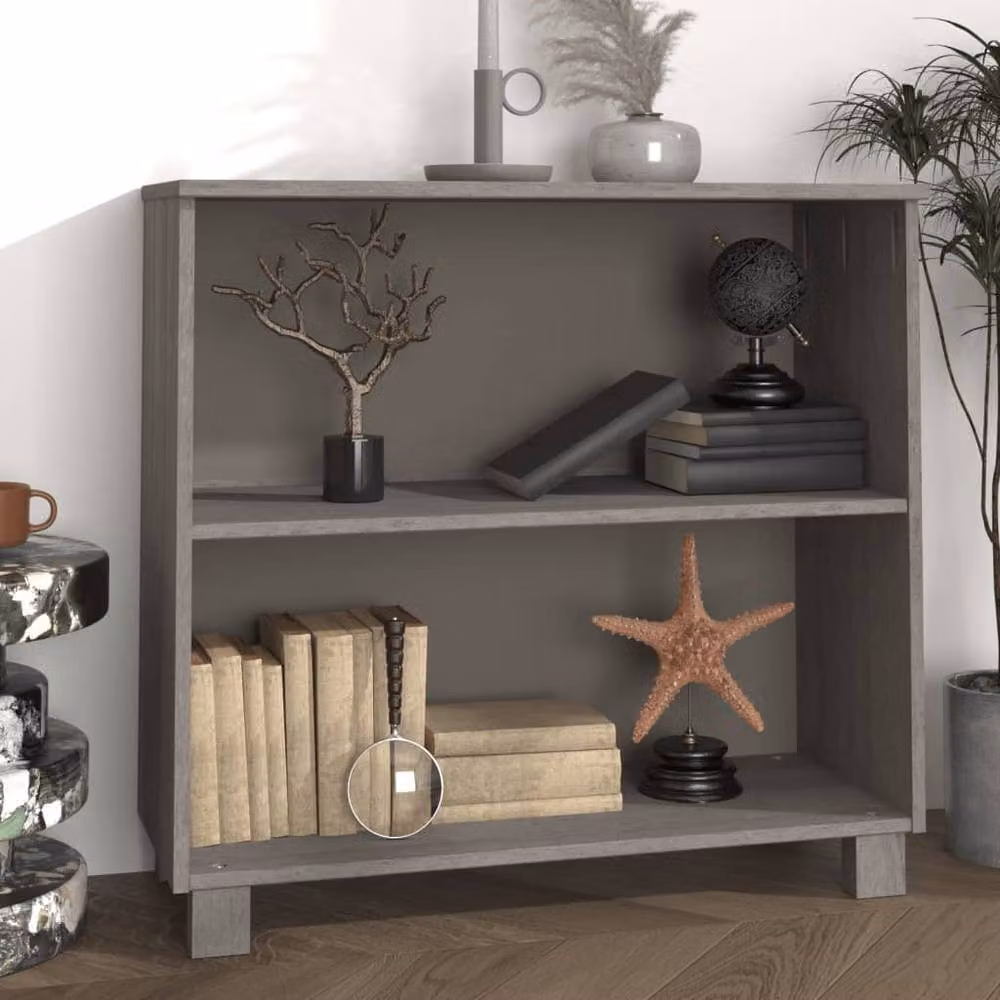 Berkfield Home HAMAR Sideboard in Light Grey Solid Wood Pine, W/D/H: 85 x 35 x 80 cm – 2