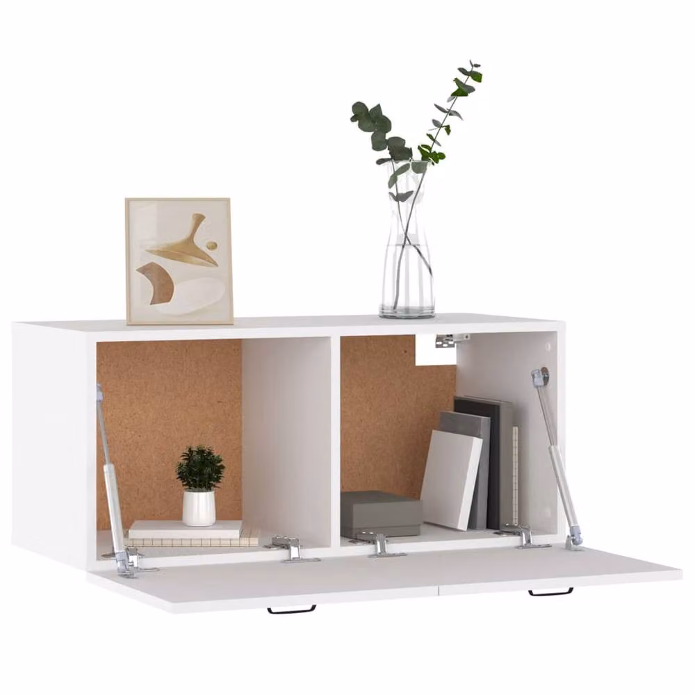 Berkfield Home White Wall Cabinet W/D/H: 80 x 35 x 36.5 cm – 2