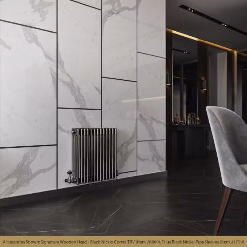 UK Radiators Alpha Raw Metal 4 Column Horizontal Traditional Cast-Iron Style Radiator, Silver, W: 592 mm, H: 600 mm – 3