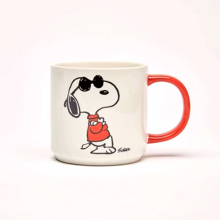 Magpie Peanuts White Porcelain Mug, 330ml