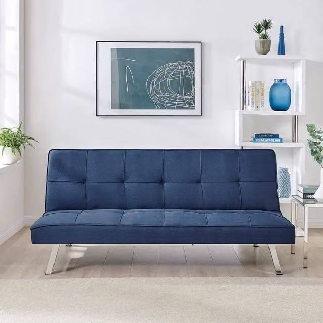 Bravich LTD 3 Seater Click Clack Fabric Sofa Bed in Blue – 1
