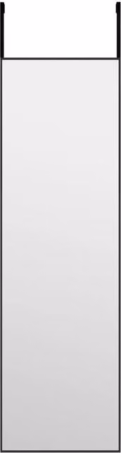 Berkfield Home Black Rectangular Hanging Door Mirror with Glass and Metal Frame, W: 30 cm, H: 100 cm