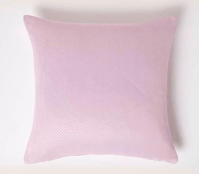 Homescapes Pink Herringbone Cushion Cover, W/D/H: 45 x 45 x 45 cm – 1