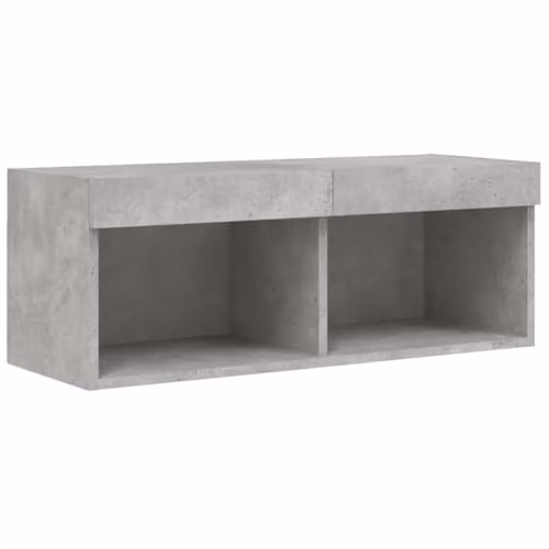 vidaXL Modern TV Cabinet with LED Lights in Concrete Grey, W: 80 cm, D: 30 cm, H: 30 cm