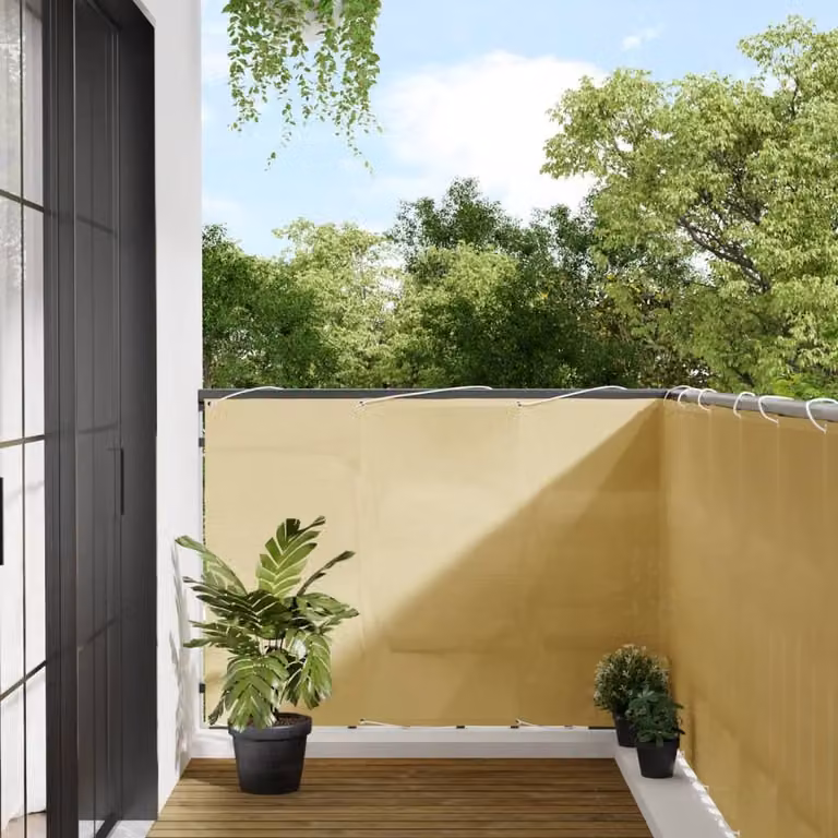 Berkfield Home Versatile Balcony Screen in Sand Beige, 100% Polyester Oxford, W/H: 120 x 600 cm