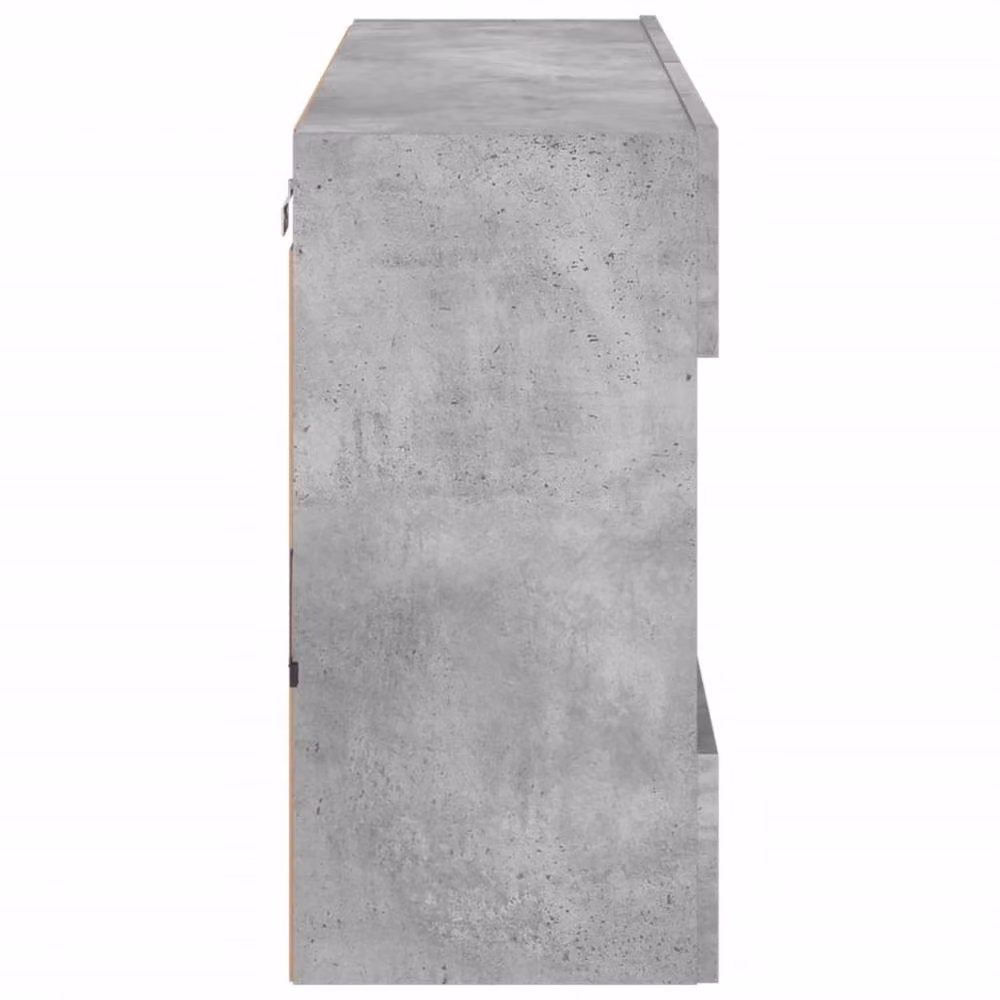 Berkfield Home Modern Wall Mounted TV Cabinet with Integrated LED Lighting and Internal Shelves, Concrete Grey, W: 98.5 cm, D: 30 cm, H: 60.5 cm – 3