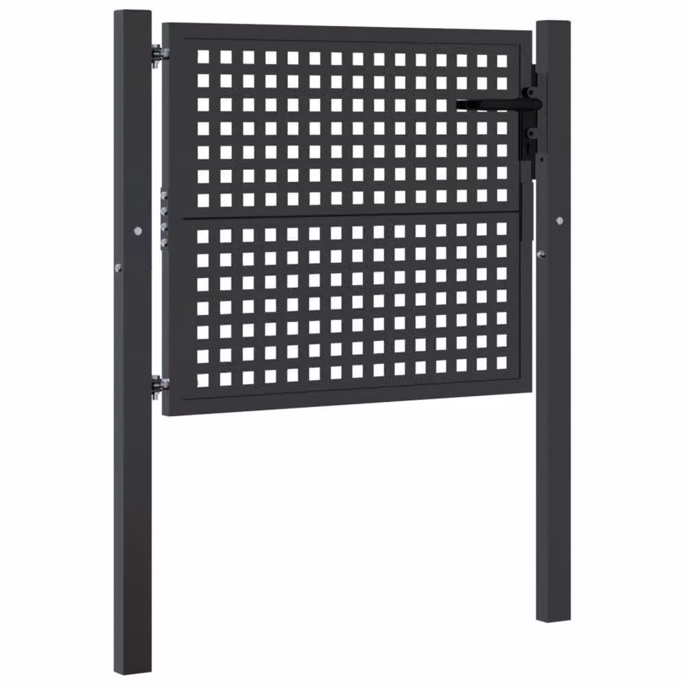 Berkfield Home Durable Steel Garden Gate in Anthracite Grey, W: 105 cm, H: 125 cm – 3