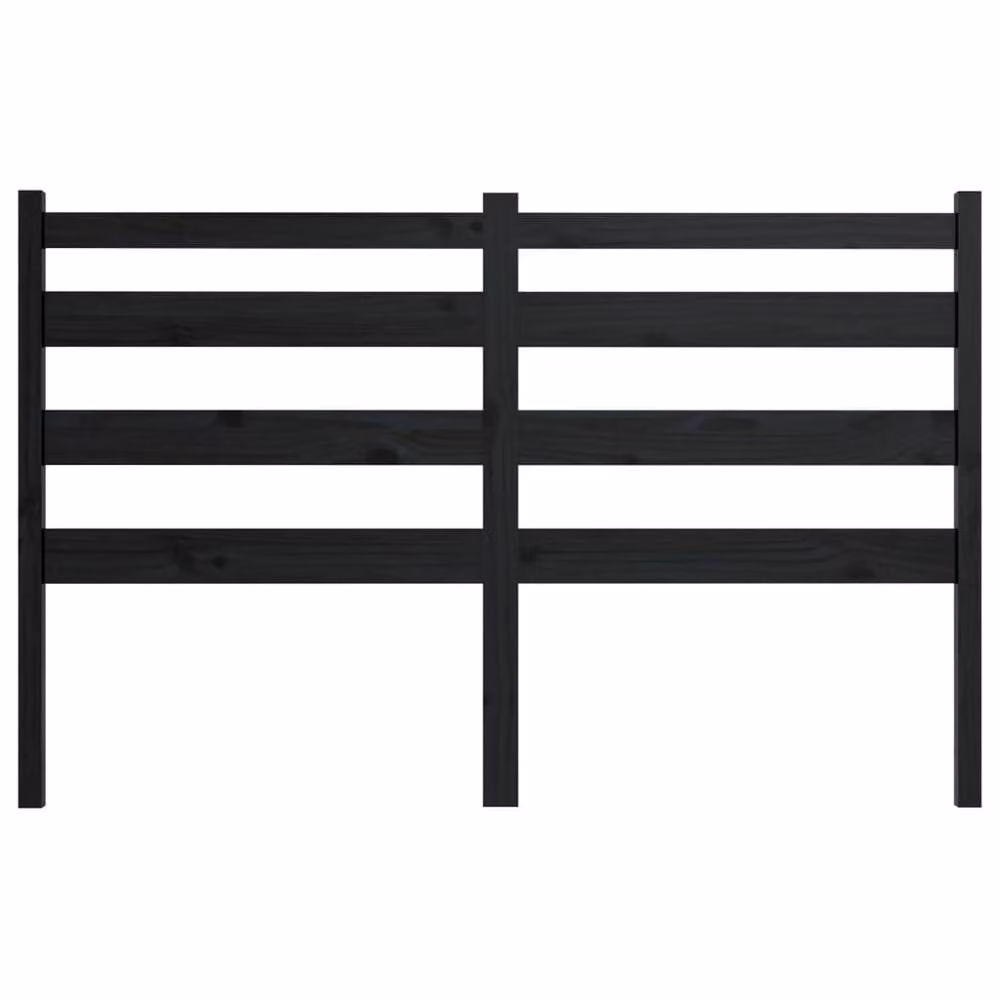 Berkfield Home Black Rustic Solid Pine Wood Bed Headboard W/D/H: 206 x 4 x 100 cm – 3